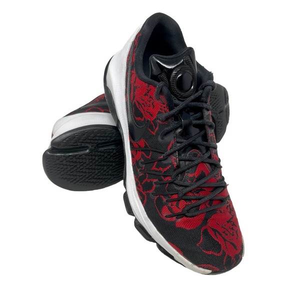 Nike KD8 EXT Red Floral Men's 8 1/2 Black Sneakers 1035:J.4.5 - Picture 4 of 10